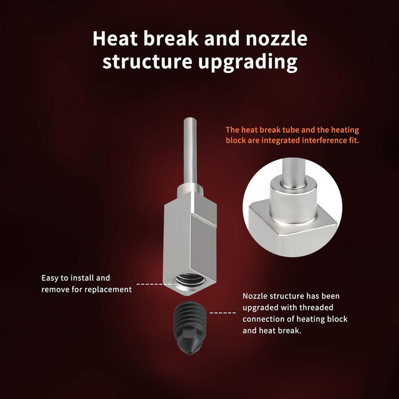 LANKEGU 500 ℃ Hoch Temperatur Upgrade Hotend Kit mit Silikon Socke, 0,4 mm, 0,6 mm Düsen aus Gehärte