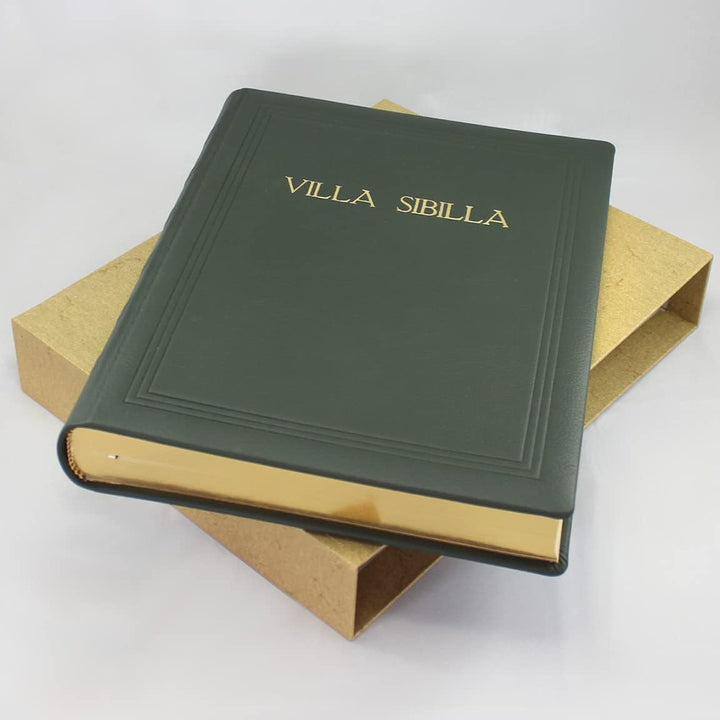 Dickes Gästebuch zur Hochzeit in genarbtem Leder, viele Farben möglich, Buchblock mit Goldschnitt, 4