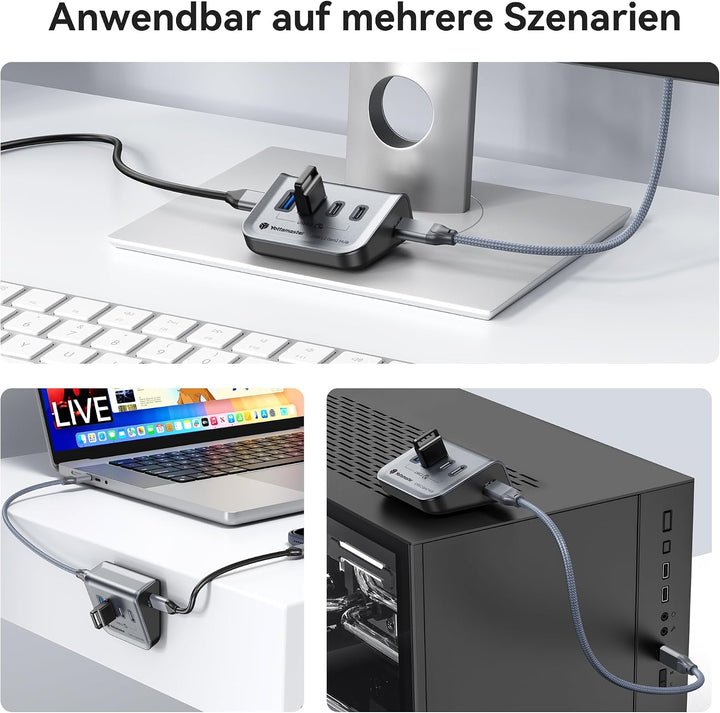 Yottamaster USB C Hub 10Gbps, 4-in-1 USB 3.2 Hub, 2 USB-A &amp; 2 USB-C Ports, USB C Verteiler mit 2-in-