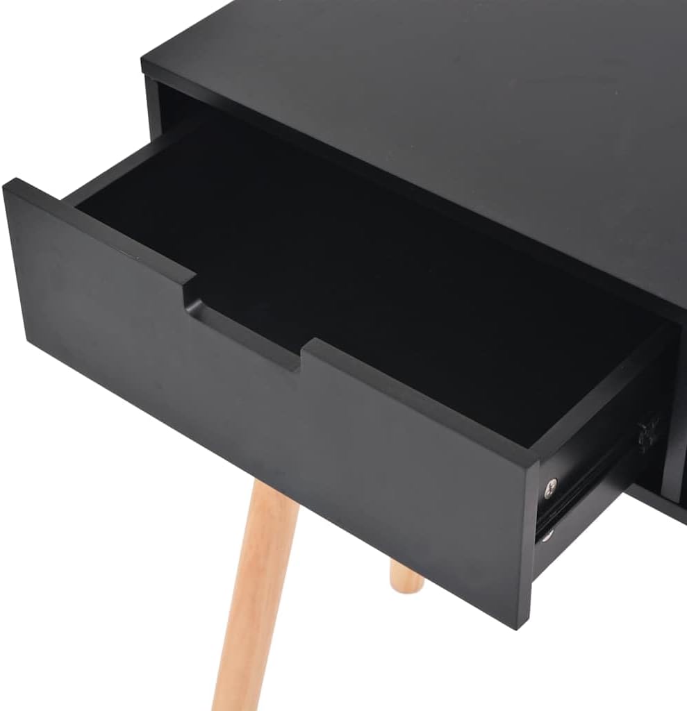 vidaXL Pinienholz Massiv Konsolentisch Schreibtisch Tisch Konsole Ablagetisch Schwarz, Schwarz
