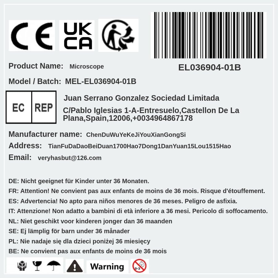 Handheld Mikroskop für Kinder, 2,0" IPS-Bildschirm 200-1000X Taschenmikroskop für Kinder, 2MP Lens P