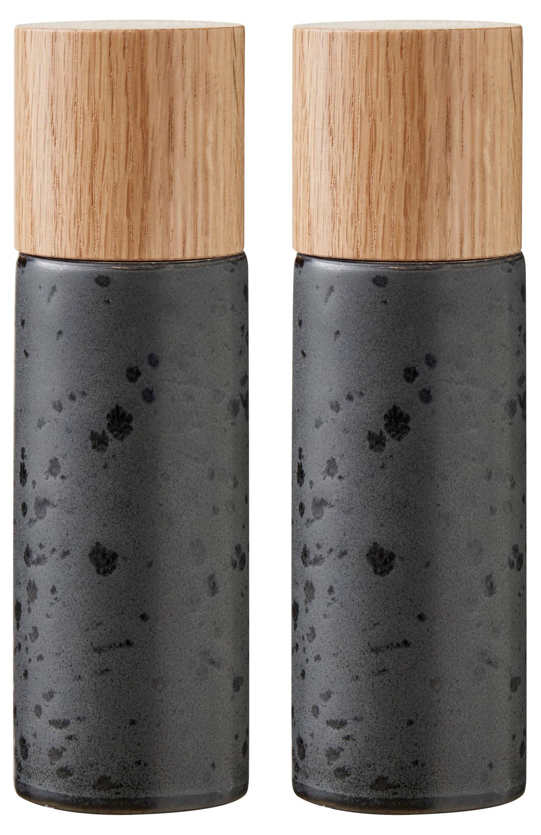 BITZ Salz- und Pfeffermühle, 2 Gewürzmühlen aus Steingut (Salzmühle + Pfeffermühle), 2er-Set, 16,7 c