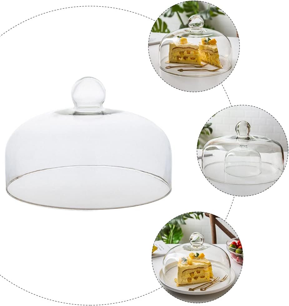 Yardwe Kuchen Glocke Glas Transparent Glasglocke Käseglocke Käse Torten Kuchen Glashaube Tortenglock