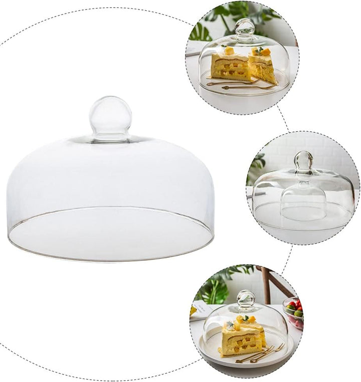 Yardwe Kuchen Glocke Glas Transparent Glasglocke Käseglocke Käse Torten Kuchen Glashaube Tortenglock