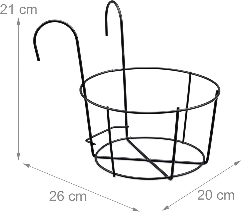 Relaxdays Blumentopf Halter, 4er Set, Balkon, Metall, HxBxT: 21x20x26 cm, Blumentopfhalterung zum Ei