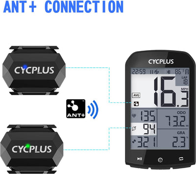 CYCPLUS Fahrrad Trittfrequenzsensor oder Geschwindigkeitssensor Dual Modul Bluetooth und ANT + Zwei