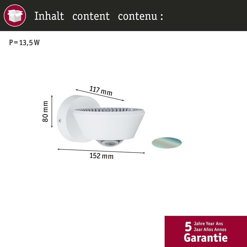 Paulmann 70946 LED Deckenleuchte Sabik IP44 230V rund incl. 1x9 / 1x4 Watt dimmbar Deckenleuchten We