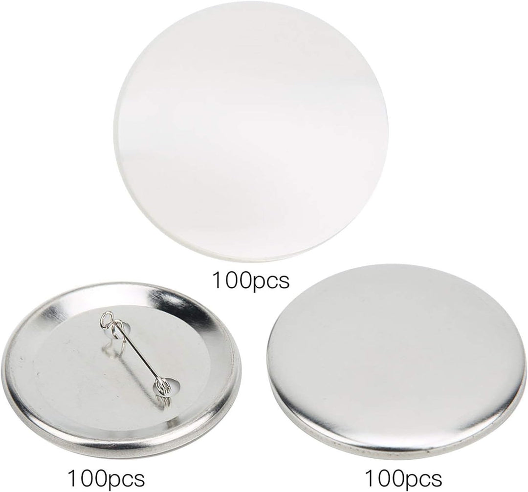 HEEPDD Abzeichen Knopf Teile, 100 Sätze 56mm Blank Badge Making Supplies für Abzeichen Corsage Namen