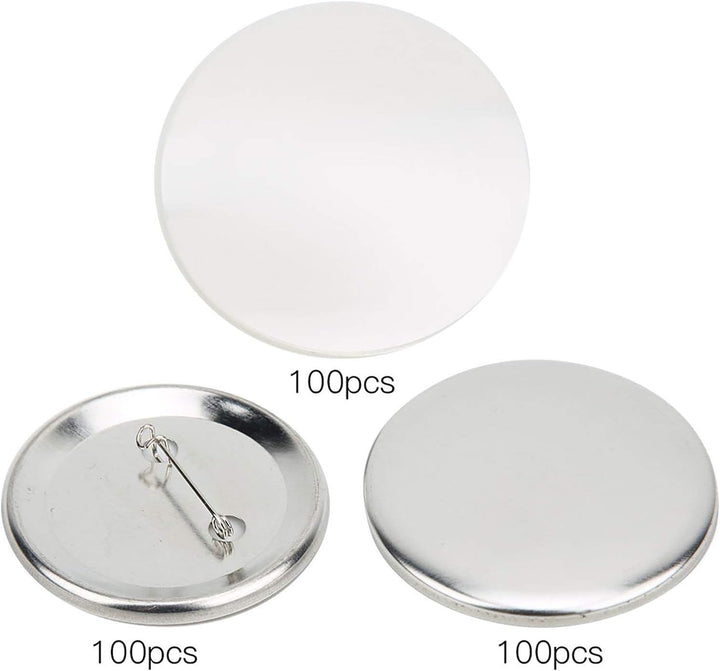 HEEPDD Abzeichen Knopf Teile, 100 Sätze 56mm Blank Badge Making Supplies für Abzeichen Corsage Namen