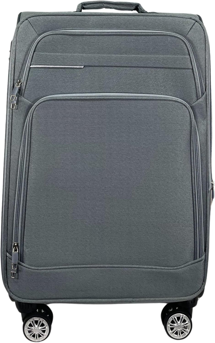 Stoff Reisekoffer Trolley Erweiterbar mit Zwillingsrollen (M/L/XL/XXL oder 4er Set) Weichgepäck (Gra