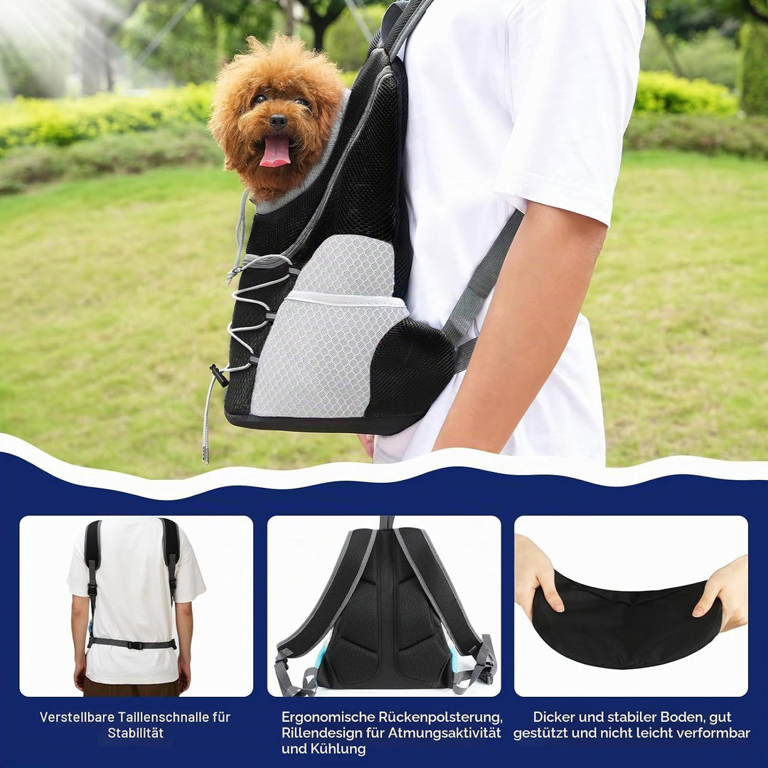 Pawaboo Haustier Rucksack Hund Tragetasche für Kleine Mittelgrosse Hunde und Katzen, Atmungsaktiv un