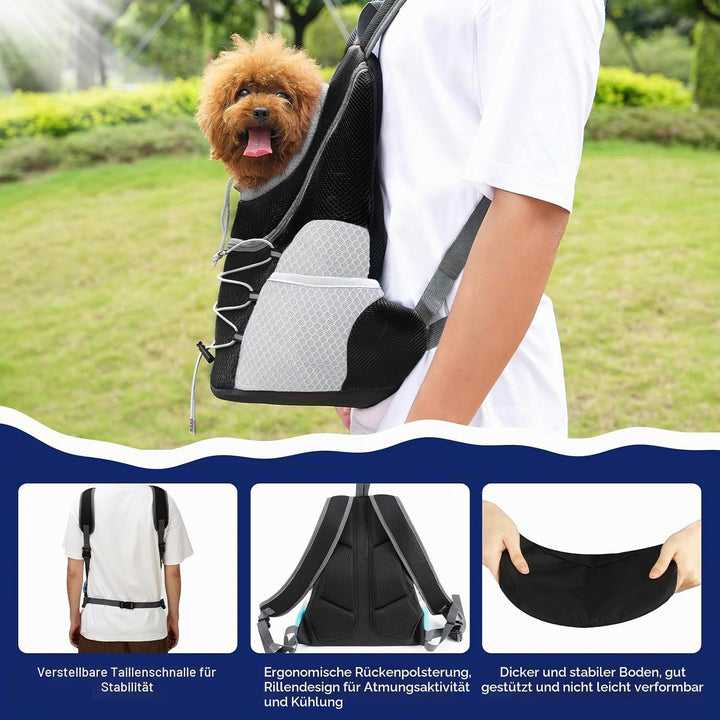 Pawaboo Haustier Rucksack Hund Tragetasche für Kleine Mittelgrosse Hunde und Katzen, Atmungsaktiv un