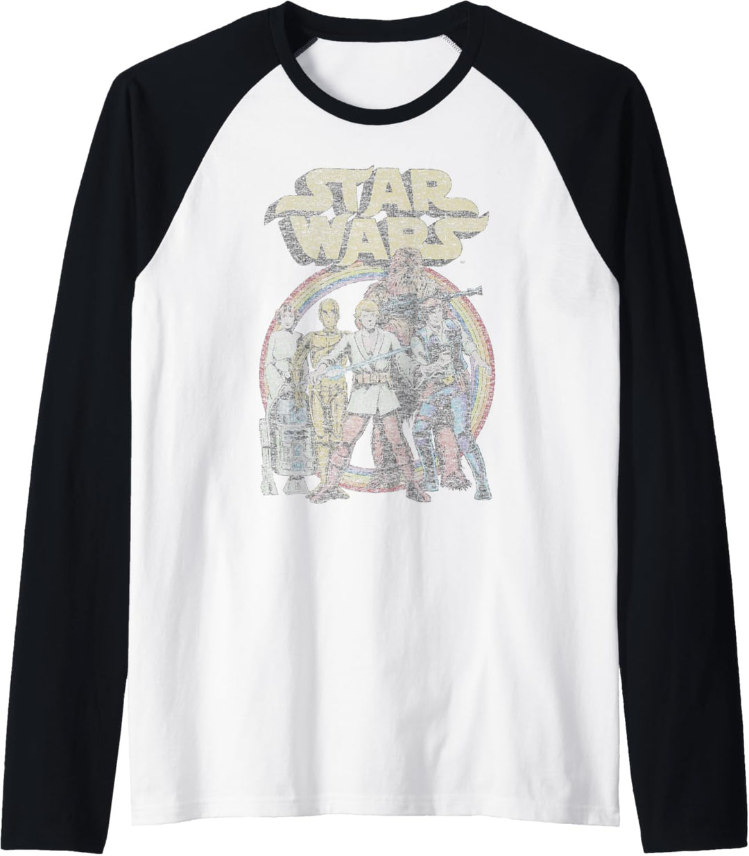 Star Wars Rainbow Retro Group Logo Raglan