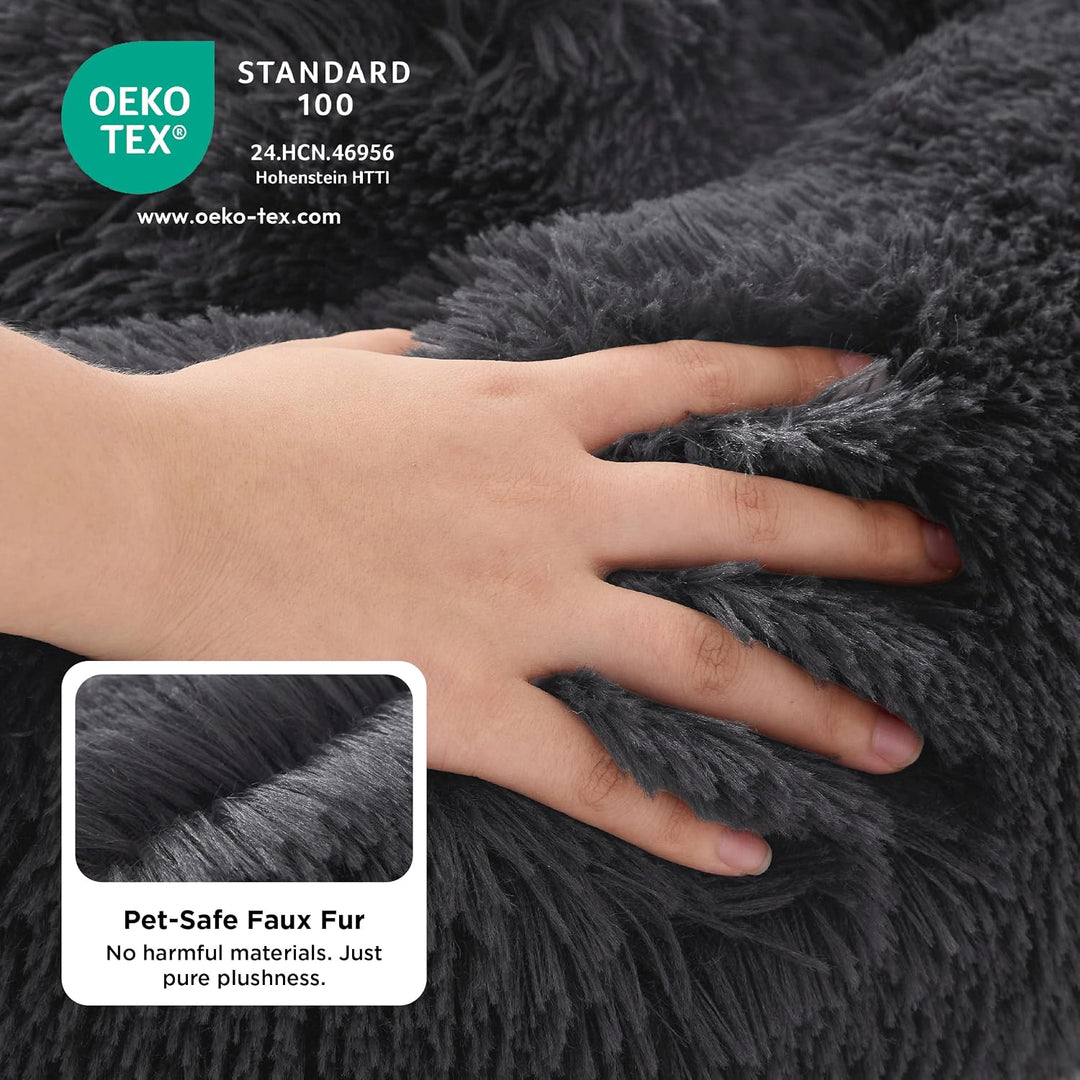 BEDSURE Katzenbett waschbar Flauschiges Hundebett - Ø 70 cm Katzenschlafplatz für Katzen und Hunde,