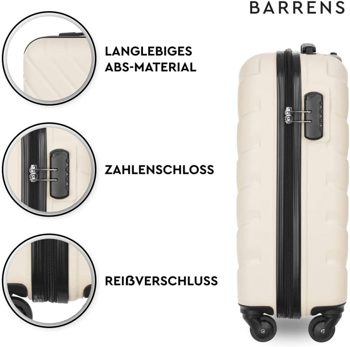 BARRENS Kabinenkoffer | Kabinengepäck | 55x39x20cm | 34 L | ABS-Material | Chiffrierschloss Reisekof