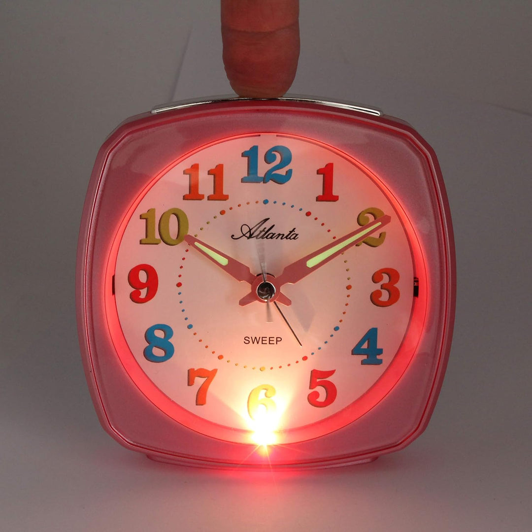 Atlanta Kinderwecker ohne Ticken für Mädchen Analog Rosa - 2120/17