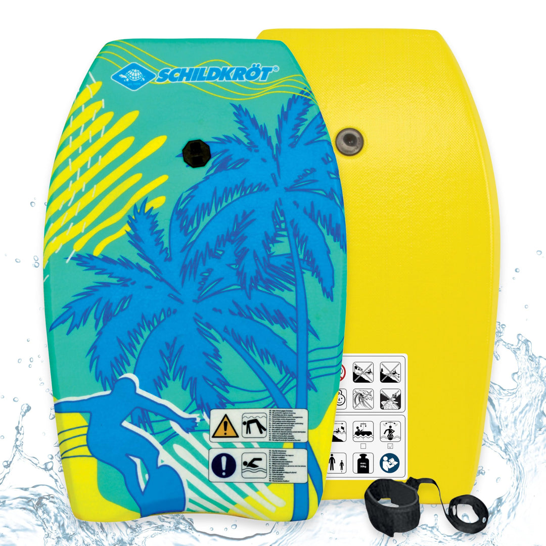 Schildkröt Bodyboard M | Leichtes Schwimmbrett mit hohem Auftrieb und Fangriemen | 68 x 43 cm | perf