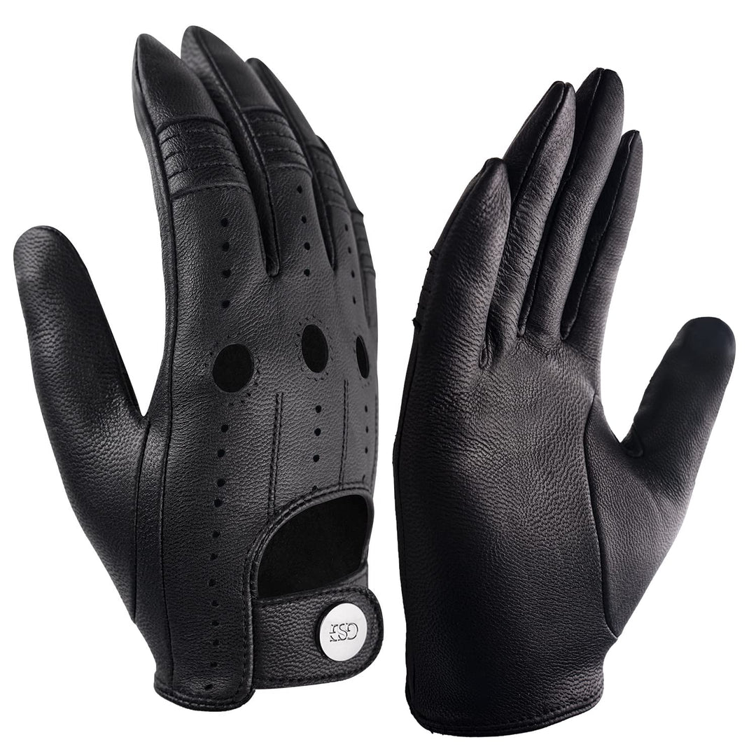 GSG SINCE 1998 Lederhandschuhe Herren aus Schafsleder – Touchscreen Fahrhandschuhe, ungefüttert, atm