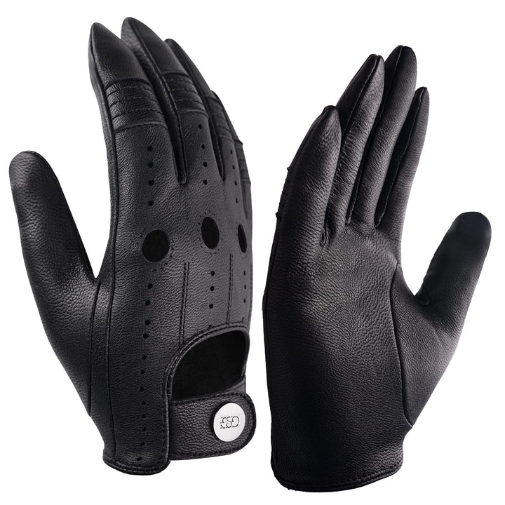GSG SINCE 1998 Lederhandschuhe Herren aus Schafsleder – Touchscreen Fahrhandschuhe, ungefüttert, atm