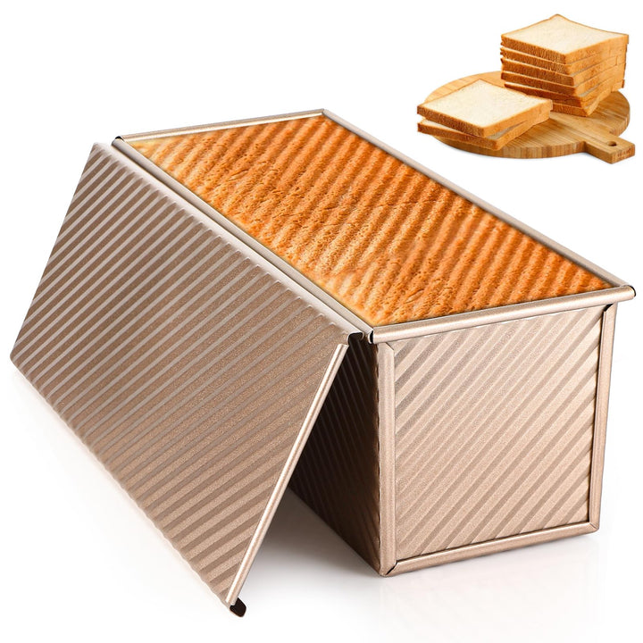 Brotbackform aus Kohlenstoffstahl mit Deckel – Antihaft-Toastbrotform & Kastenform mit Belüftungslöc