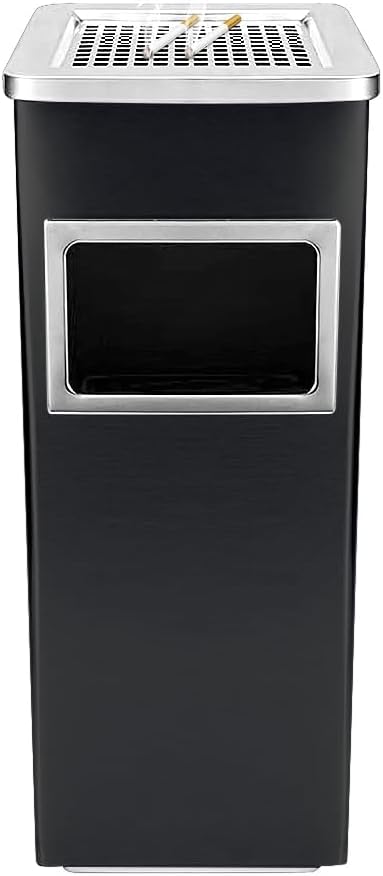 Mülleimer mit Aschenbecher, Edelstahl, Mülleimer, elegantes Design, funktional, raffiniert, herausne