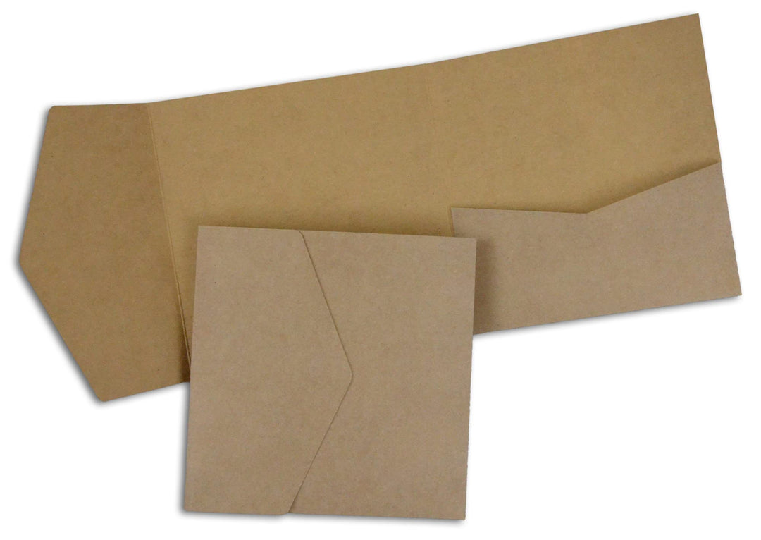 HOCHZEIT DIY Pocketfold Einladungskarten blanko mit Umschlägen - 20 Stück, Grösse quadratisch - Kraf