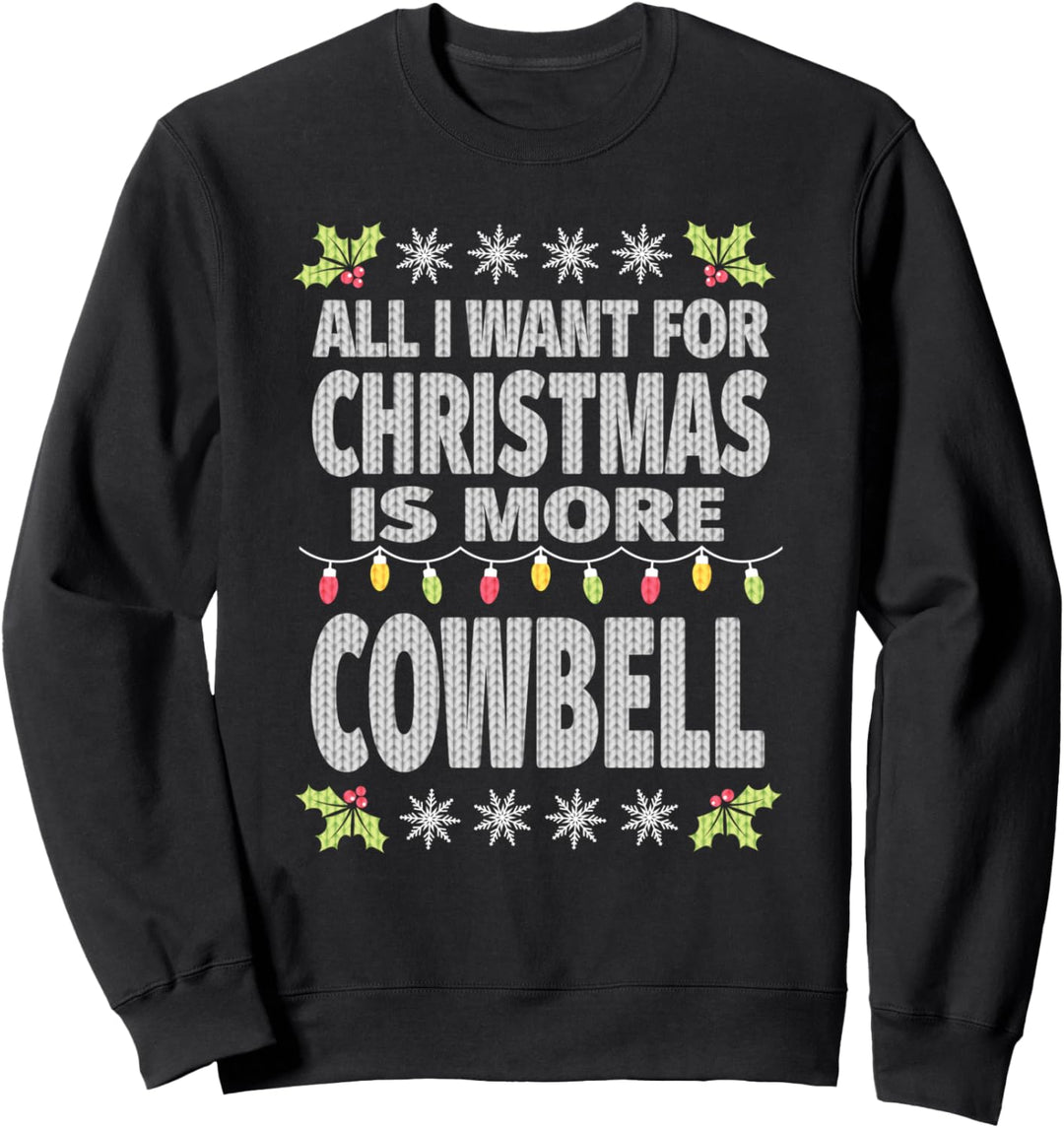 Mädchen mehr Kuhglocke Hässliche Weihnachten Sweatshirt