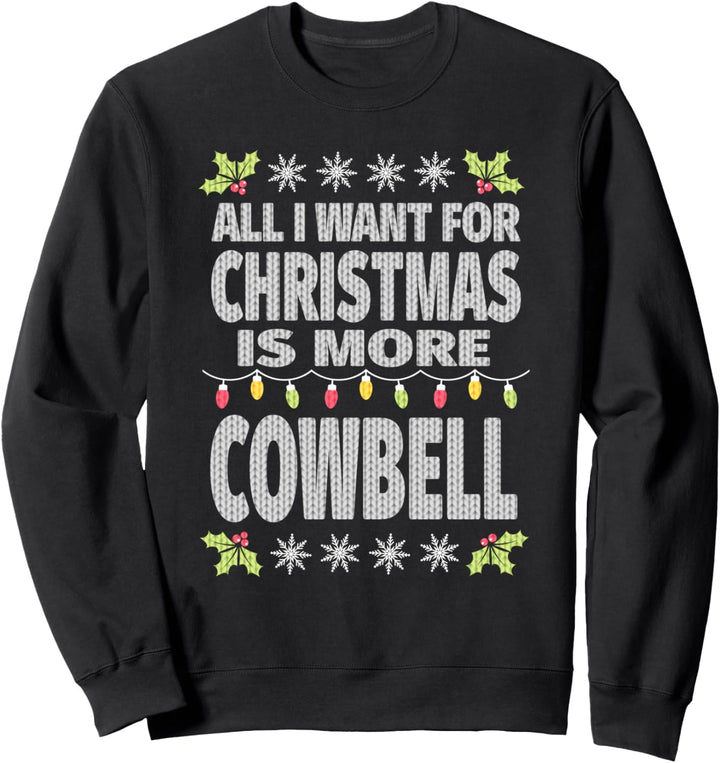 Mädchen mehr Kuhglocke Hässliche Weihnachten Sweatshirt