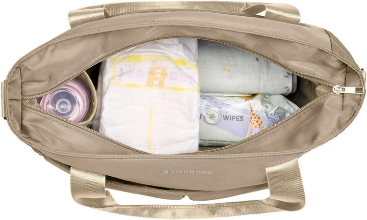 Kikkaboo Brielle Wickeltasche, Befestigungsclips, wasserdicht, Schultergurt Beige, Beige
