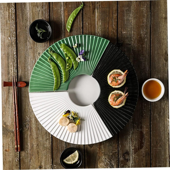 Cabilock Keramikteller Im Japanischen Stil Fächerförmig Servierteller Für Sushi Haushalts Und Restau