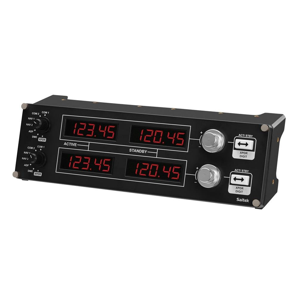 Logitech G Saitek Pro Flight Radio Panel, Radioschalttafel für Flug Simulatoren, 4 Separate LED-Anze