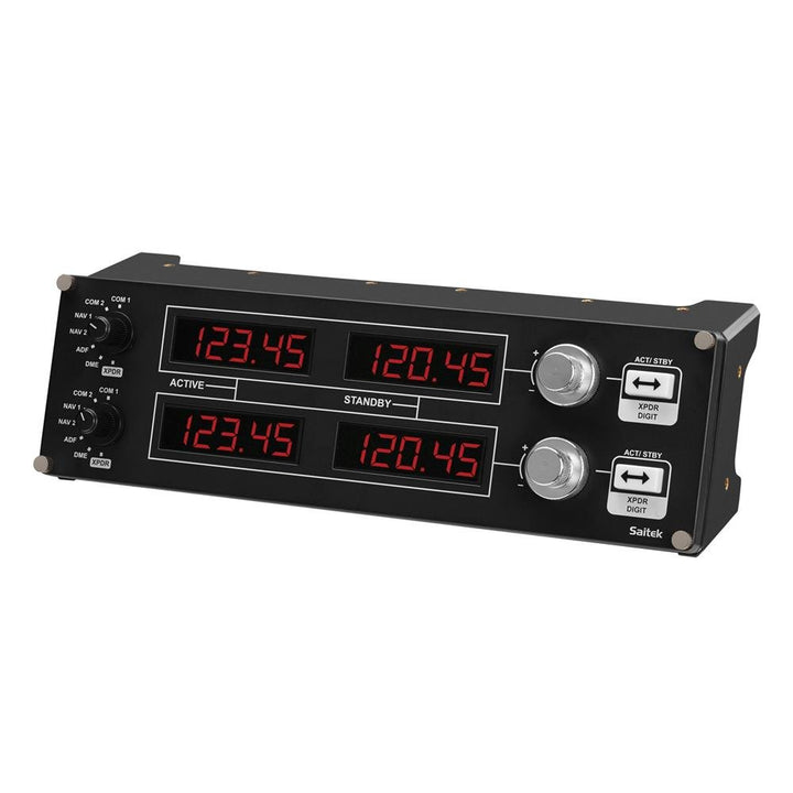 Logitech G Saitek Pro Flight Radio Panel, Radioschalttafel für Flug Simulatoren, 4 Separate LED-Anze