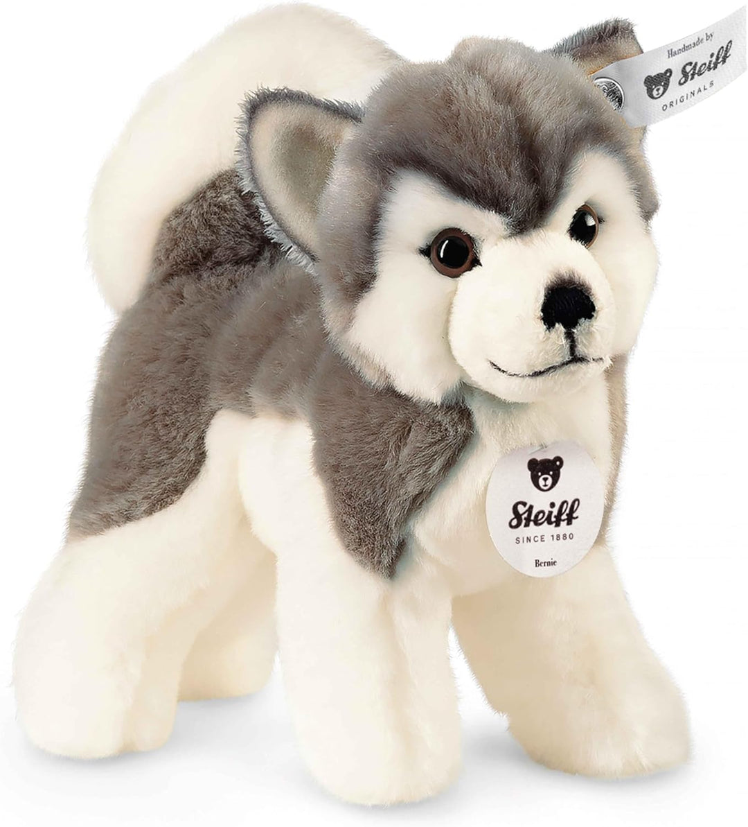 Steiff Bernie Husky - 17 cm - Plüschhund stehend - Hunde Kuscheltier für Kinder - weich & waschbar -