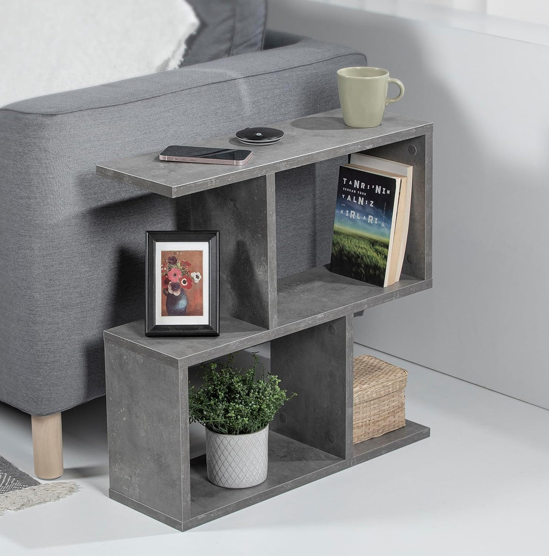 Moderner Holz Beistelltisch mit 2 Etagen | Vielseitiger Sofatisch, Regal-Organizer | Ideal für Büro,