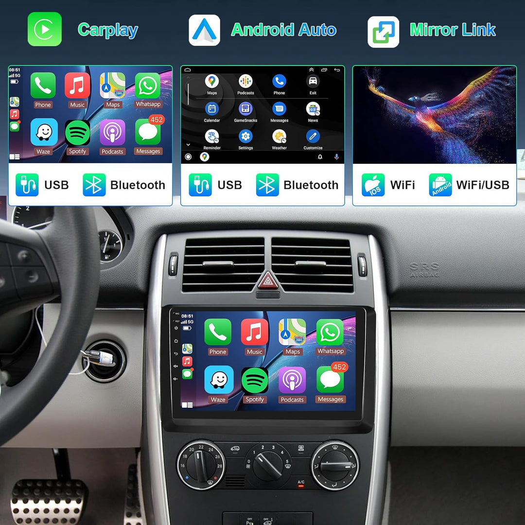 Hodozzy 8 Core 4G+64G Autoradio für Mercedes-Benz B200 B-Klasse B160 B170 B180 W169 W245 W639 W906 V