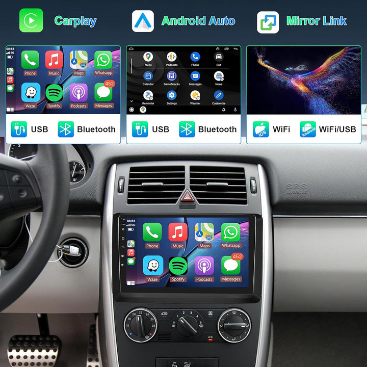 Hodozzy 8 Core 4G+64G Autoradio für Mercedes-Benz B200 B-Klasse B160 B170 B180 W169 W245 W639 W906 V