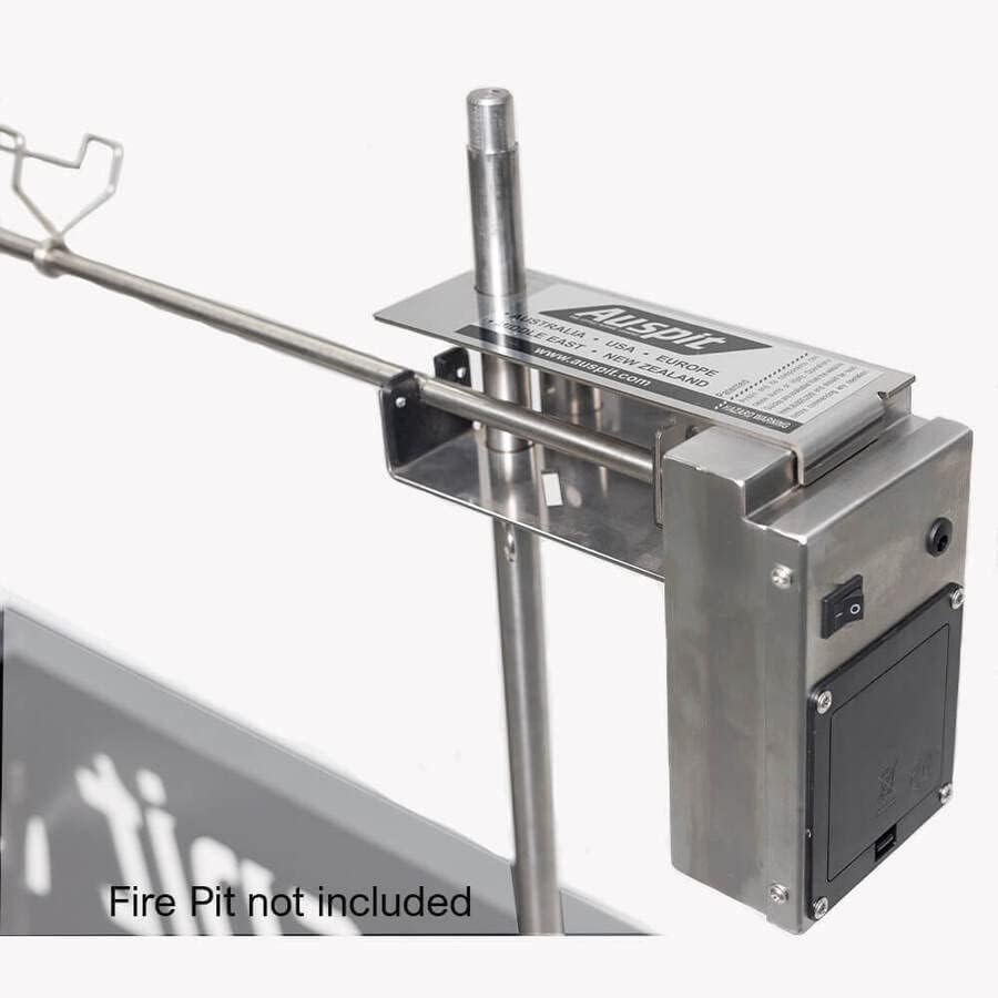 Auspit "The Little Aussie Legend" Edelstahl Set – Edelstahl Rotisserie Set für Outdoor BBQ, Autonome