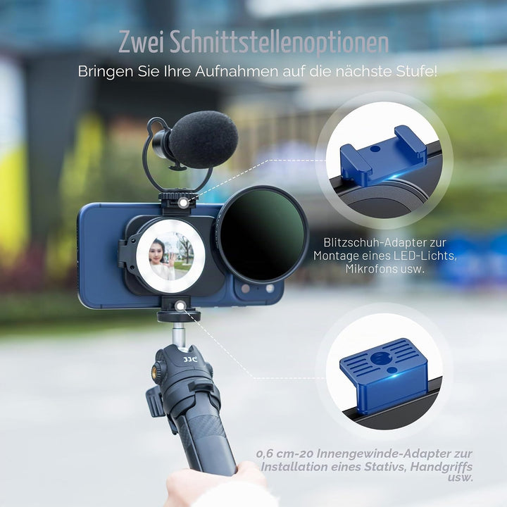 JJC 67 mm magnetischer Handy-Objektivfilter-Adapter mit 67 mm CPL-Filter für iPhone 14/15/16/17, 14/