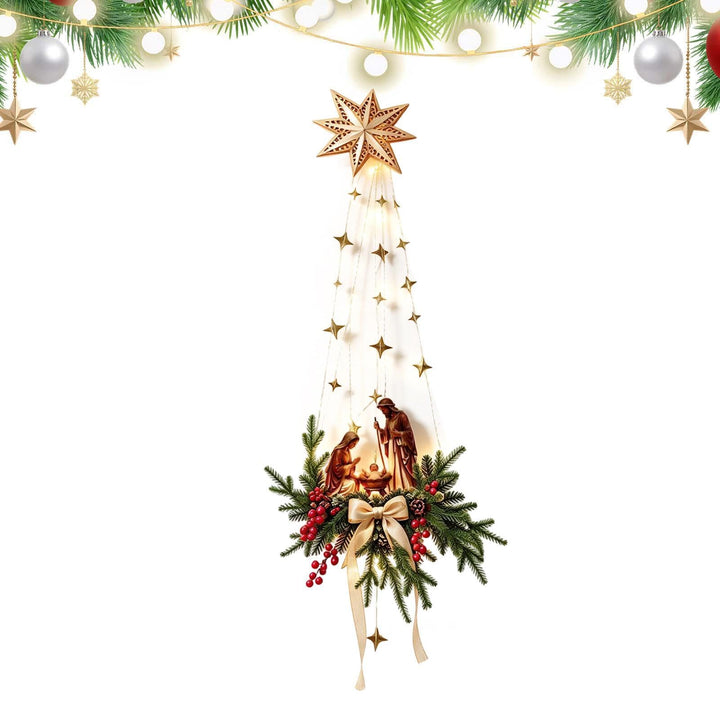 Beleuchtete Weihnachtskrippe Wanddekoration 2D Acryl Stern Ornament