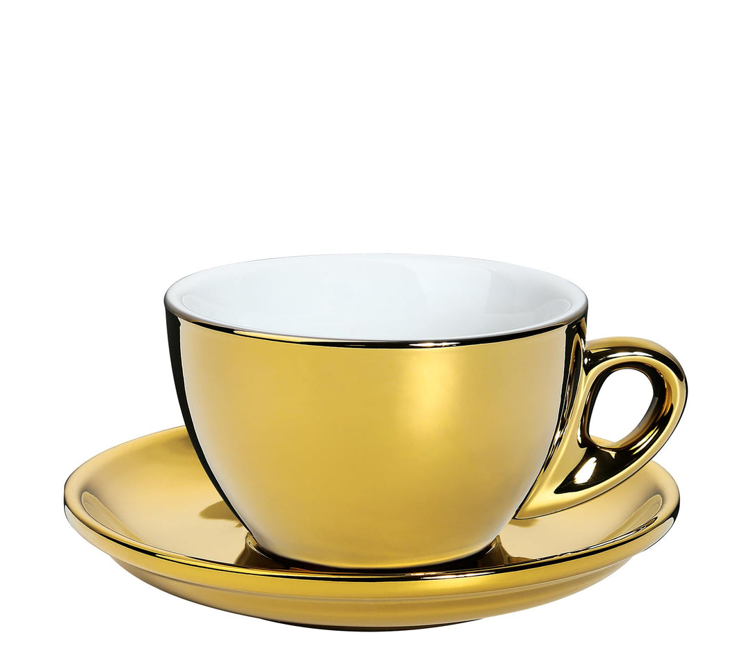 Cilio KP0000215311 ROMA Cappuccinotassen, Porzellan, Gold, Gold