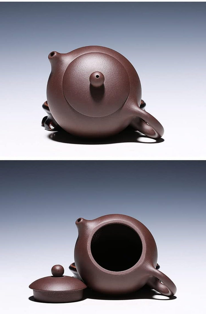 Teekanne, 170 ml, chinesischer Yixing Xishi ZinI Ton, Ballfilter für losen Tee (kugelförmiger Filter