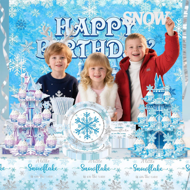 3 Schichten lila Schneeflocken Kuchen Regal, Schloss Thema Party, Dessert Regal, Schloss Geburtstags