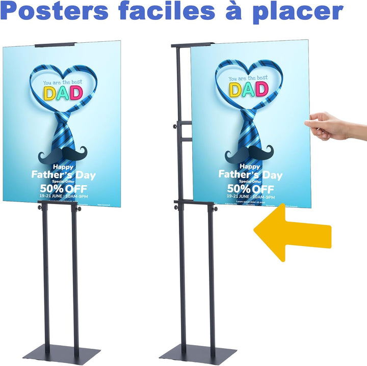 uyoyous Präsentationsständer 2-in-1 doppelseitige Displayständer Vertikaler Plakatständer Werbeständ