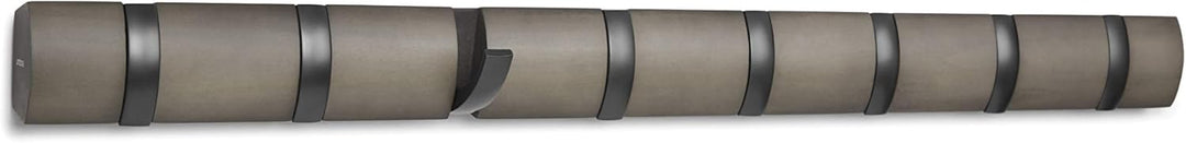 Umbra Flip 8 Garderobenhaken - Moderne, Schlichte und Platzsparende Garderobenleiste mit 8 Beweglich
