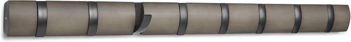 Umbra Flip 8 Garderobenhaken - Moderne, Schlichte und Platzsparende Garderobenleiste mit 8 Beweglich
