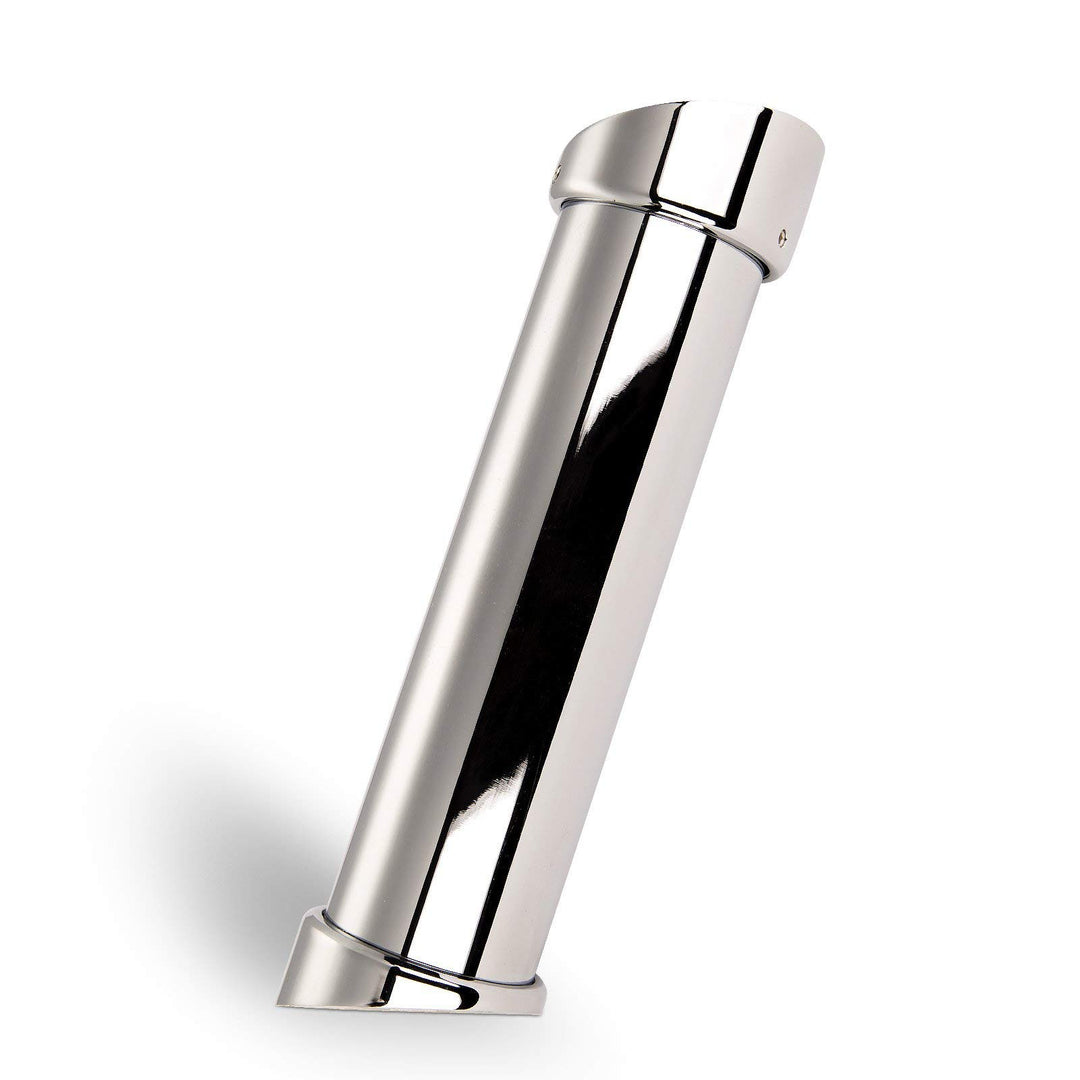 2 Stück Barkonsolen schräg 21° Höhe 200 mm/Ø 50 mm Chrom poliert Thekenfuss Bar Konsole Tresenfuss v
