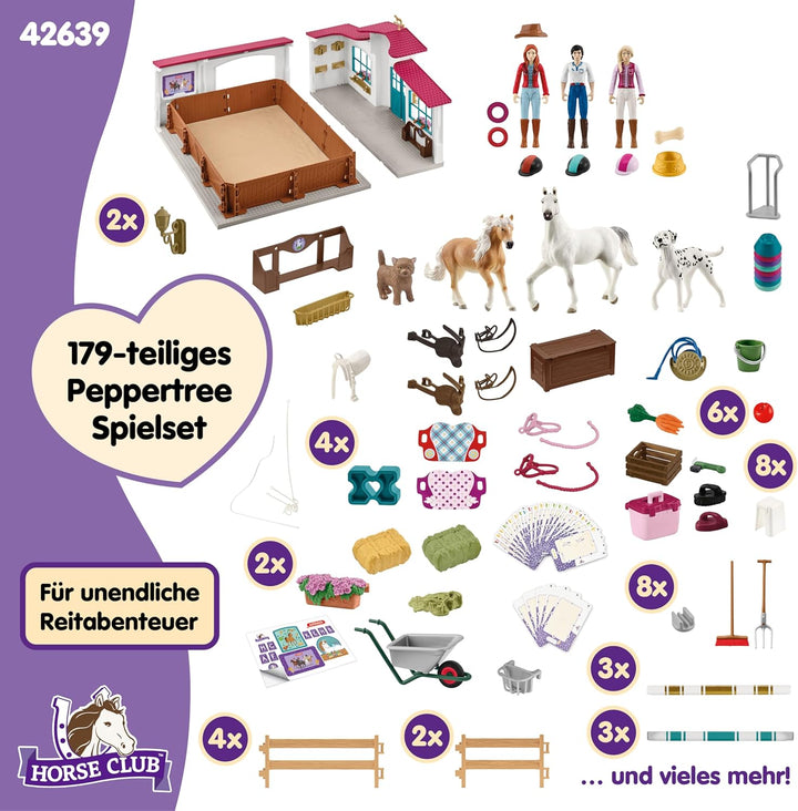 schleich 42639 Reithalle Peppertree, ab 5 Jahren, HORSE CLUB - Spielset, 179 Teile