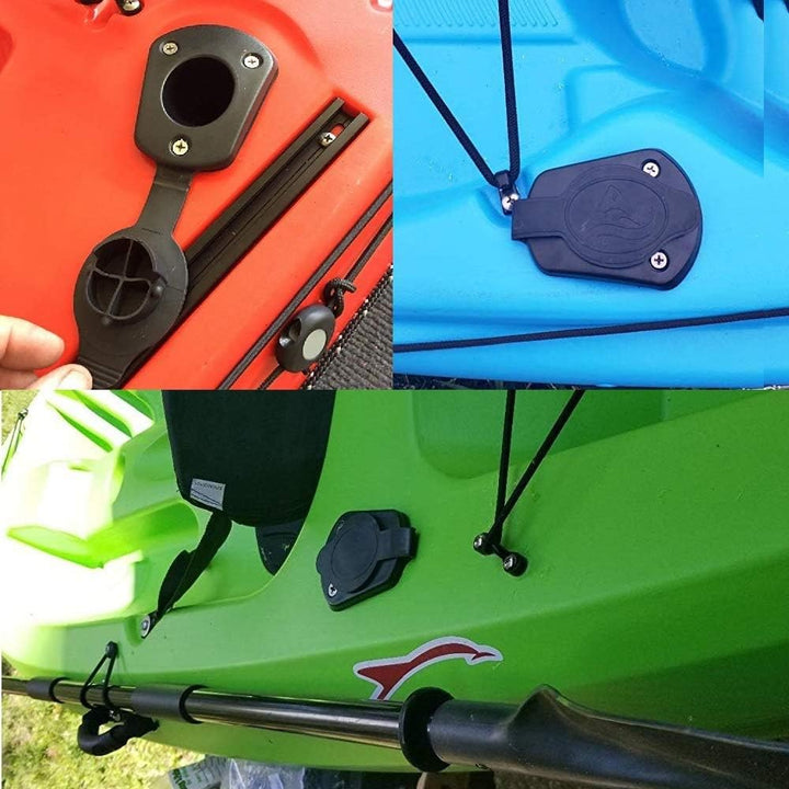 2 x Kajak-Deck aus Kunststoff, bündige Montage, Angelboot-Rutenhalter und Kappenabdeckung, Angelzube