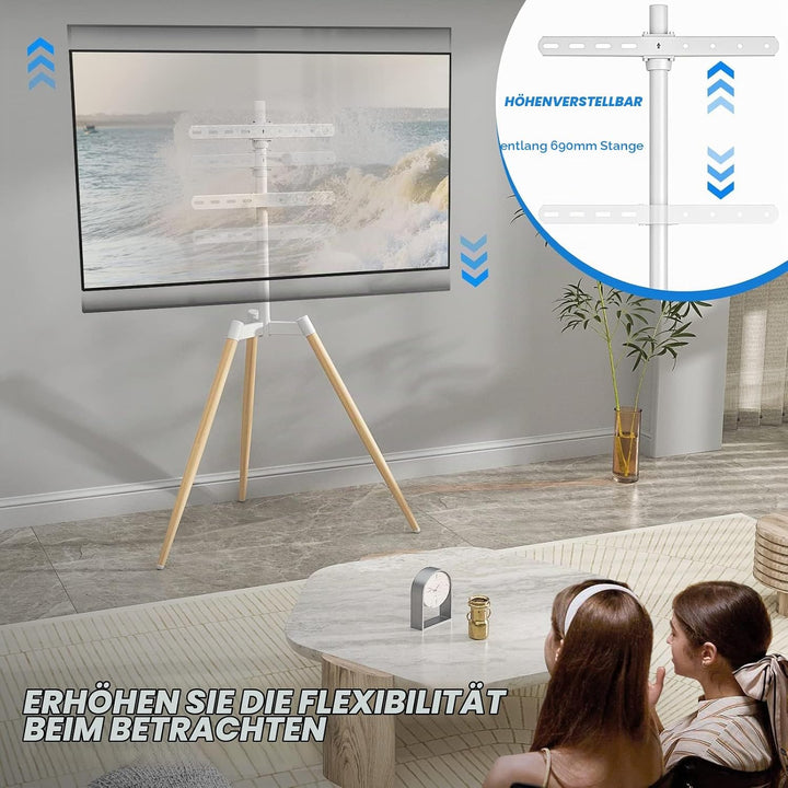 RFIVER Tripod TV Ständer Stativ Ständer Tripod Fernsehständer TV Bodenständer mit Staffelei Höhenver