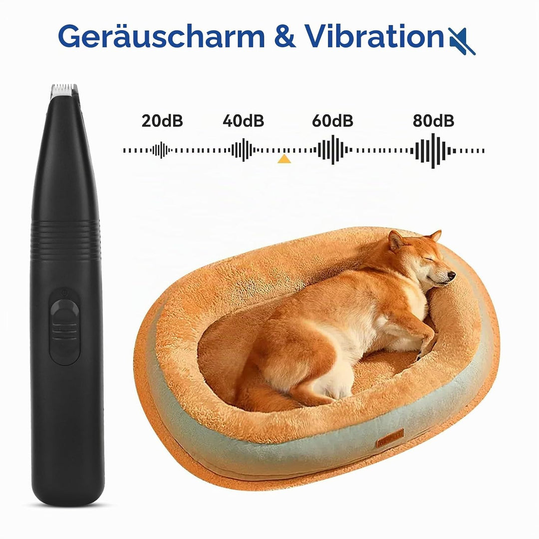Agatige Hundetrimmer für die Fellpflege, 3W 3V EIN-Tasten-Schalter Geräuscharm elektrischer Hundehaa